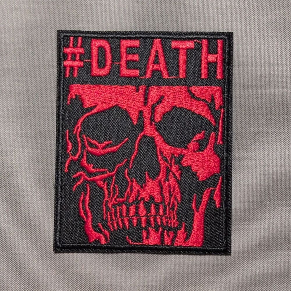 #Death Skull Embroidered Iron On Patch | Gothic Rock Patch